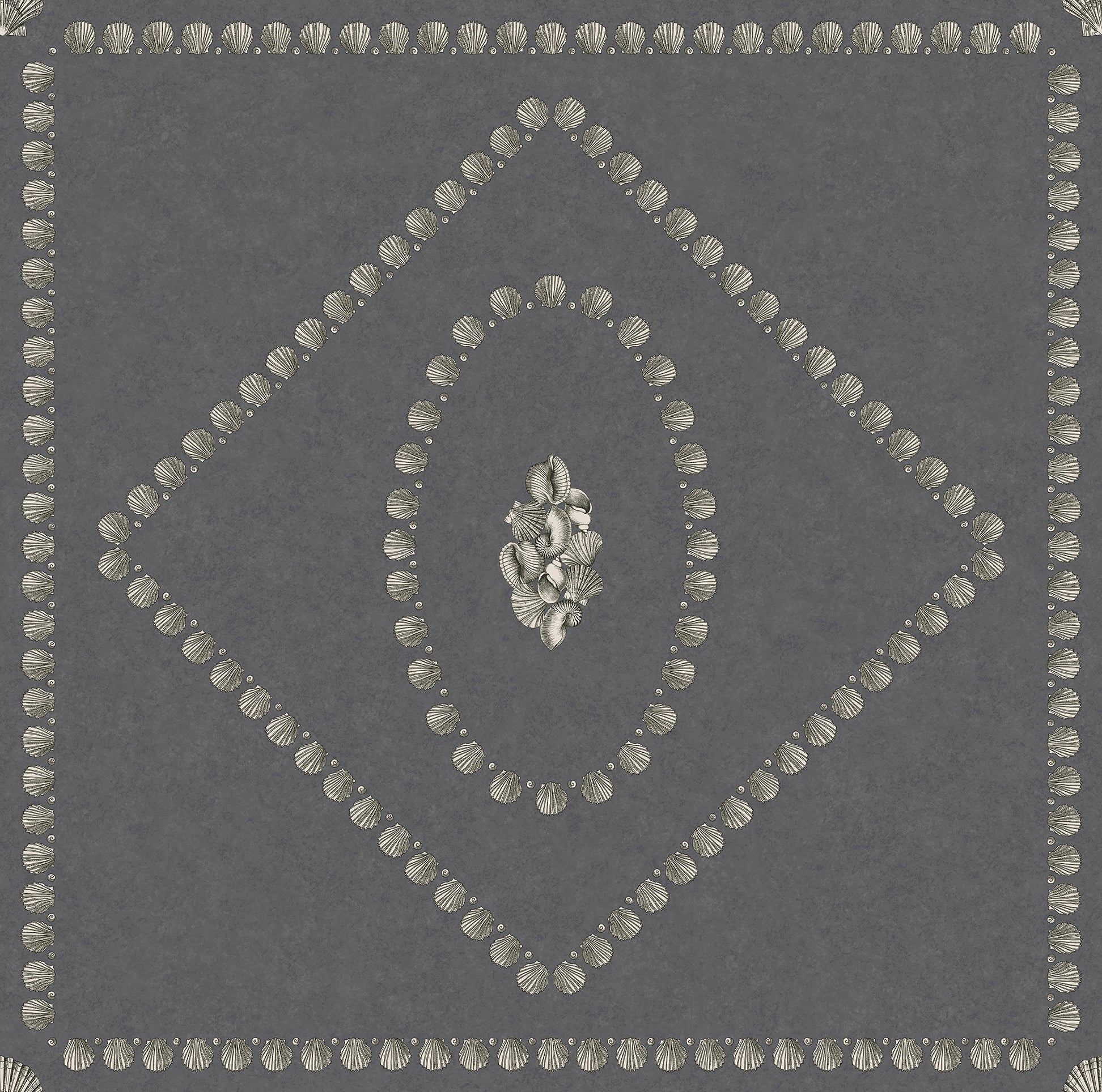 Conchiglie Wallpaper - Soft Gold on Charcoal - 123/5023 - Cole & Son - Premier Wallcovering