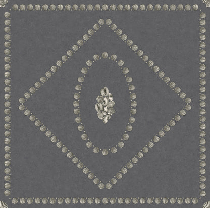 Conchiglie Wallpaper - Soft Gold on Charcoal - 123/5023 - Cole & Son - Premier Wallcovering