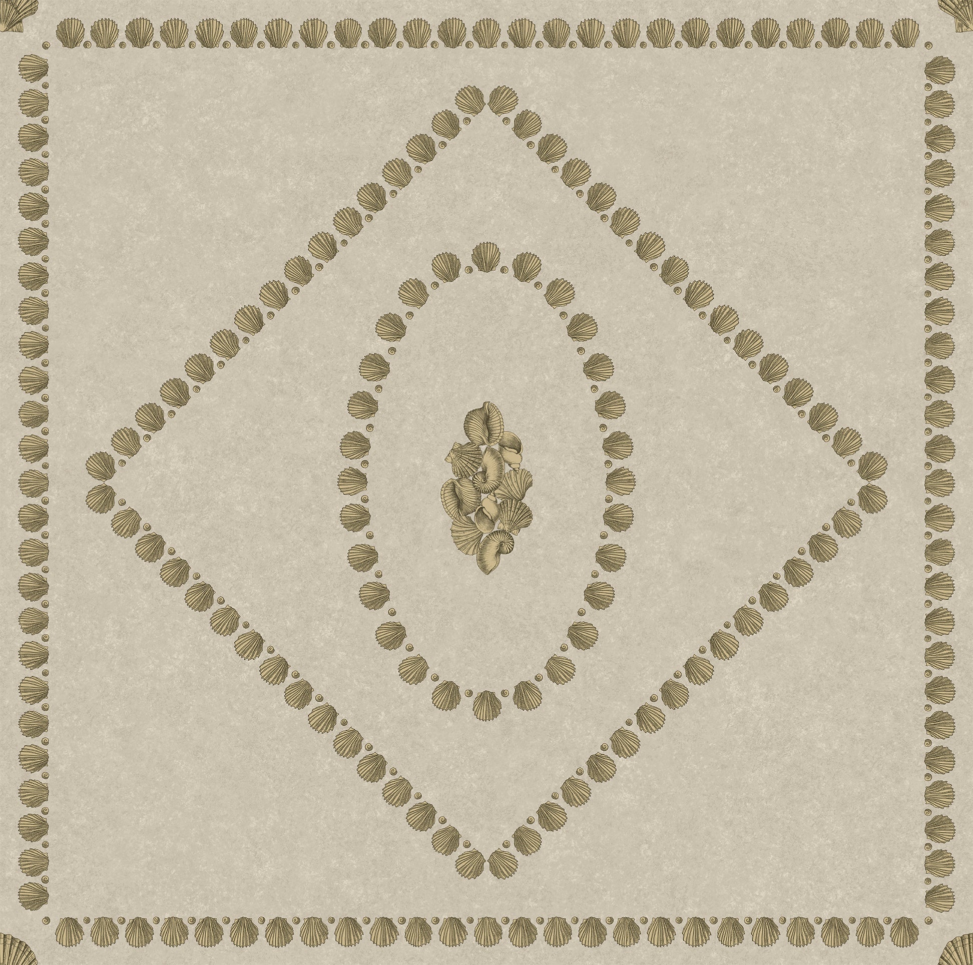 Conchiglie Wallpaper - Gold on Stone - 123/5025 - Cole & Son - Premier Wallcovering