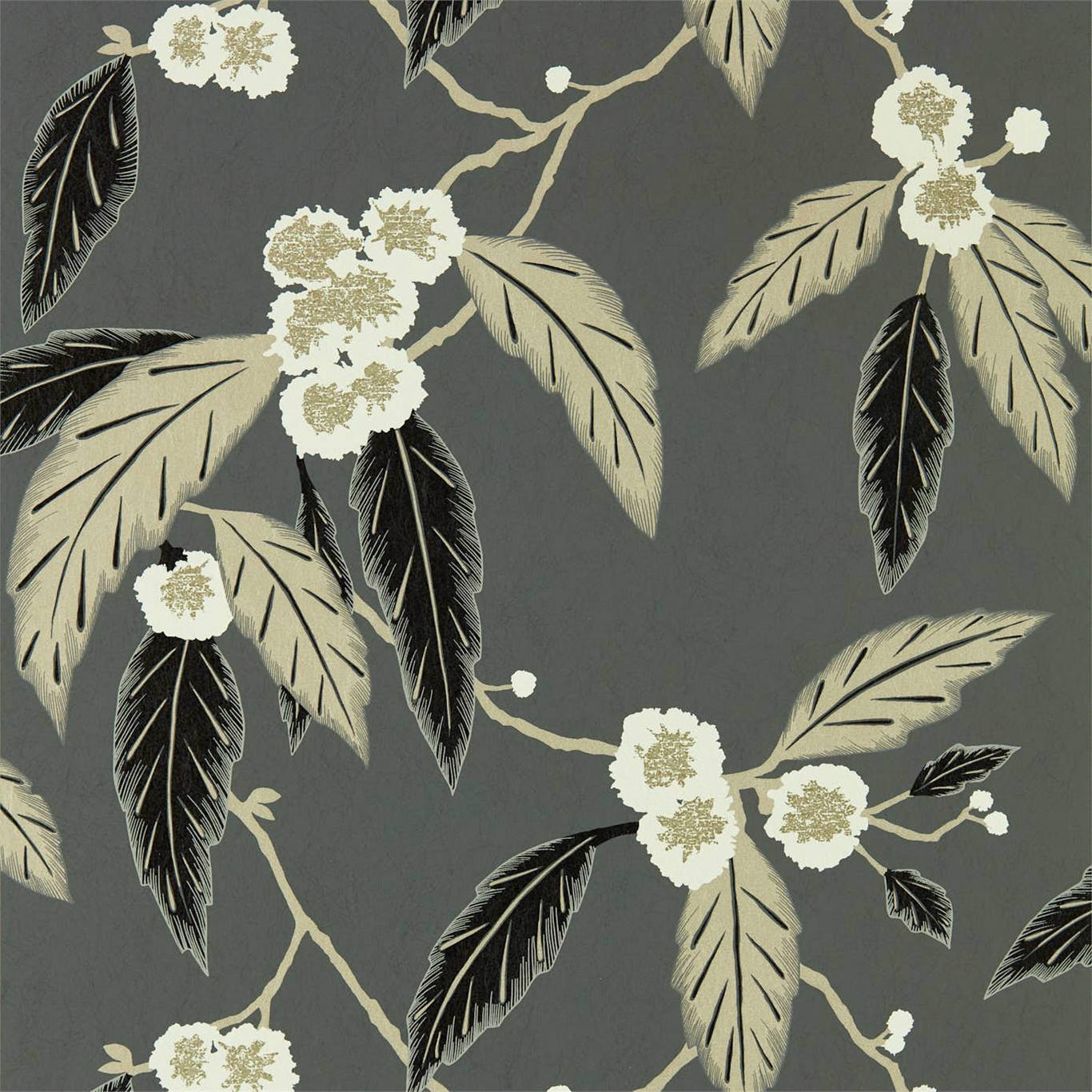 Coppice Wallpaper - Ebony/Putty/Snow - Harlequin - HSAW112136