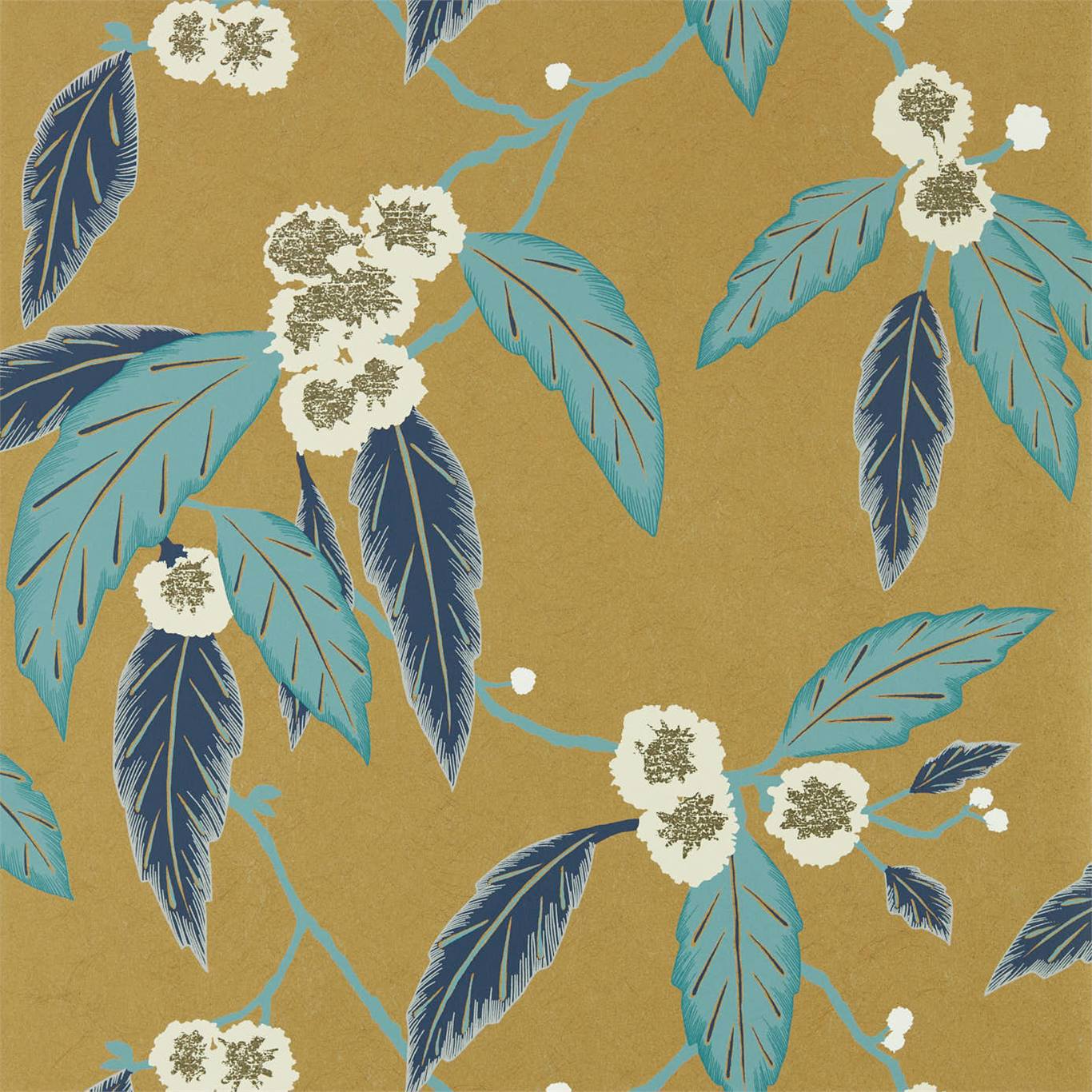 Coppice Wallpaper - Navy/Lagoon/Gold - Harlequin - HSAW112133