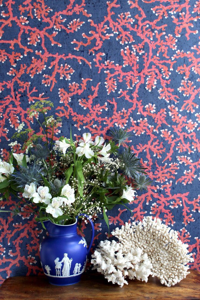 Coral Cork Wallpaper - Navy Blue - Timorous Beasties - SSC/PRC/CK62021/03 - Premier Wallcovering