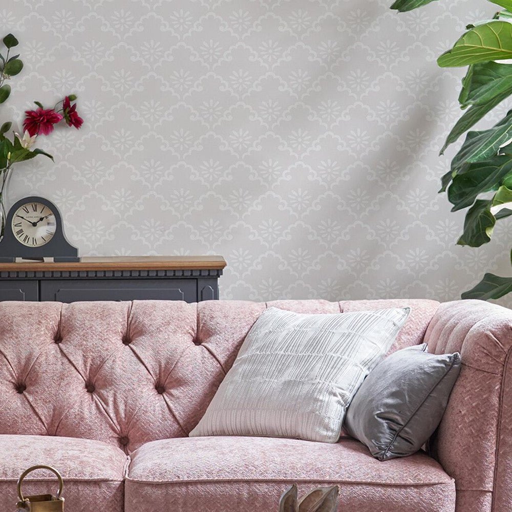 Coralie Wallpaper - Sugared Grey - Laura Ashley - 118476 - Premier Wallcovering