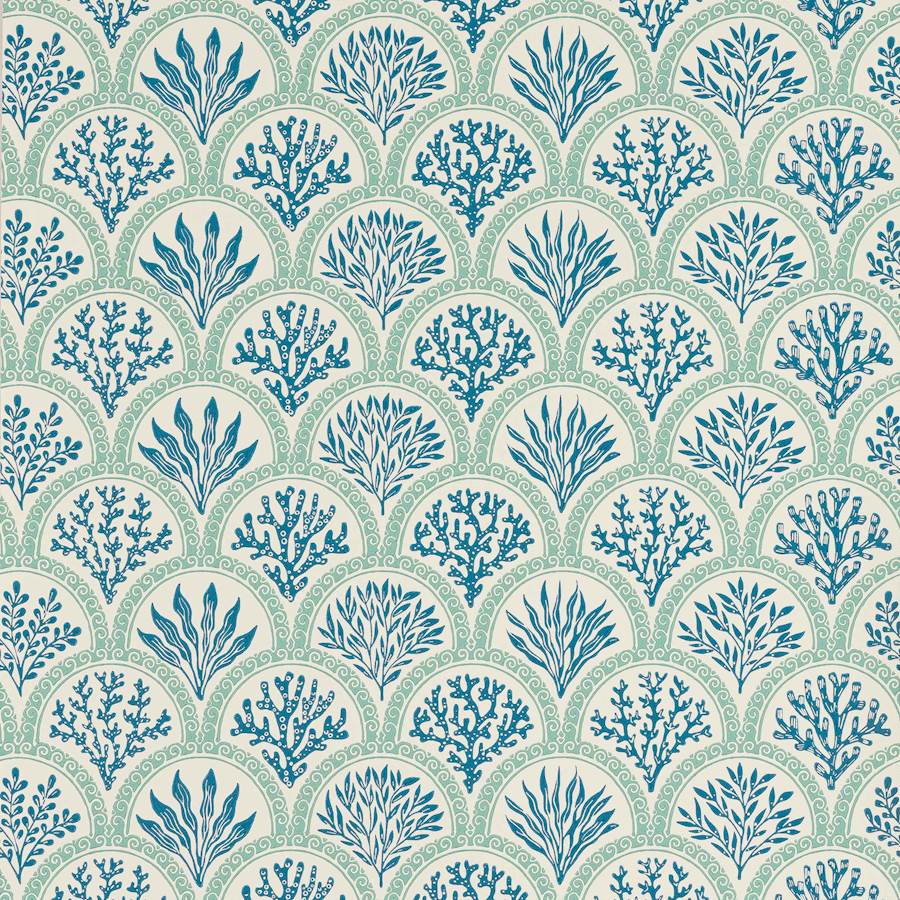 Coralli Wallpaper - Blue - J186W - 04 - Jane Churchill