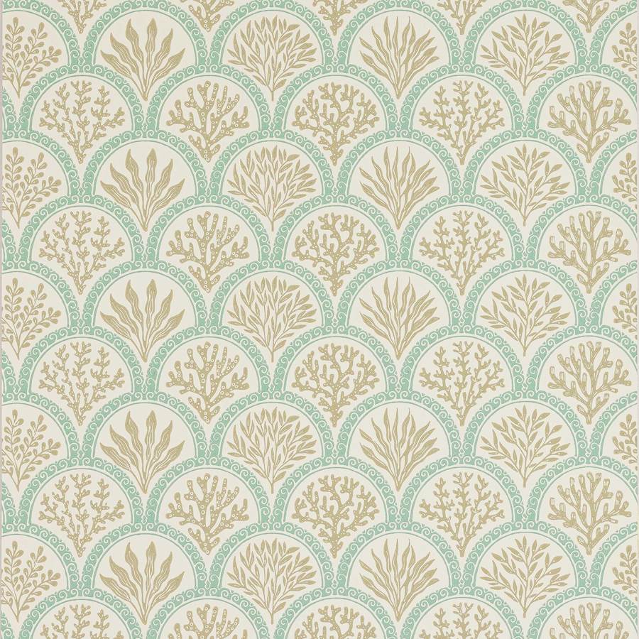 Coralli Wallpaper - Aqua - J186W - 05 - Jane Churchill