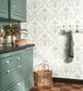 Corne D'Abondance Les Belles Toiles De Jouy Wallpaper - Vert Sauge - Casadeco - 87927323 - Premier Wallcovering