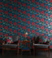 Coromandel Wallpaper - Blue/Red - Nina Campbell - NCW4270 - 01 - Premier Wallcovering