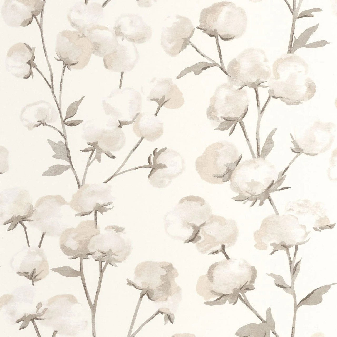 Cotton Flower Soliflore Wallpaper - Ficelle - Casadeco - 200291111 - Premier Wallcovering