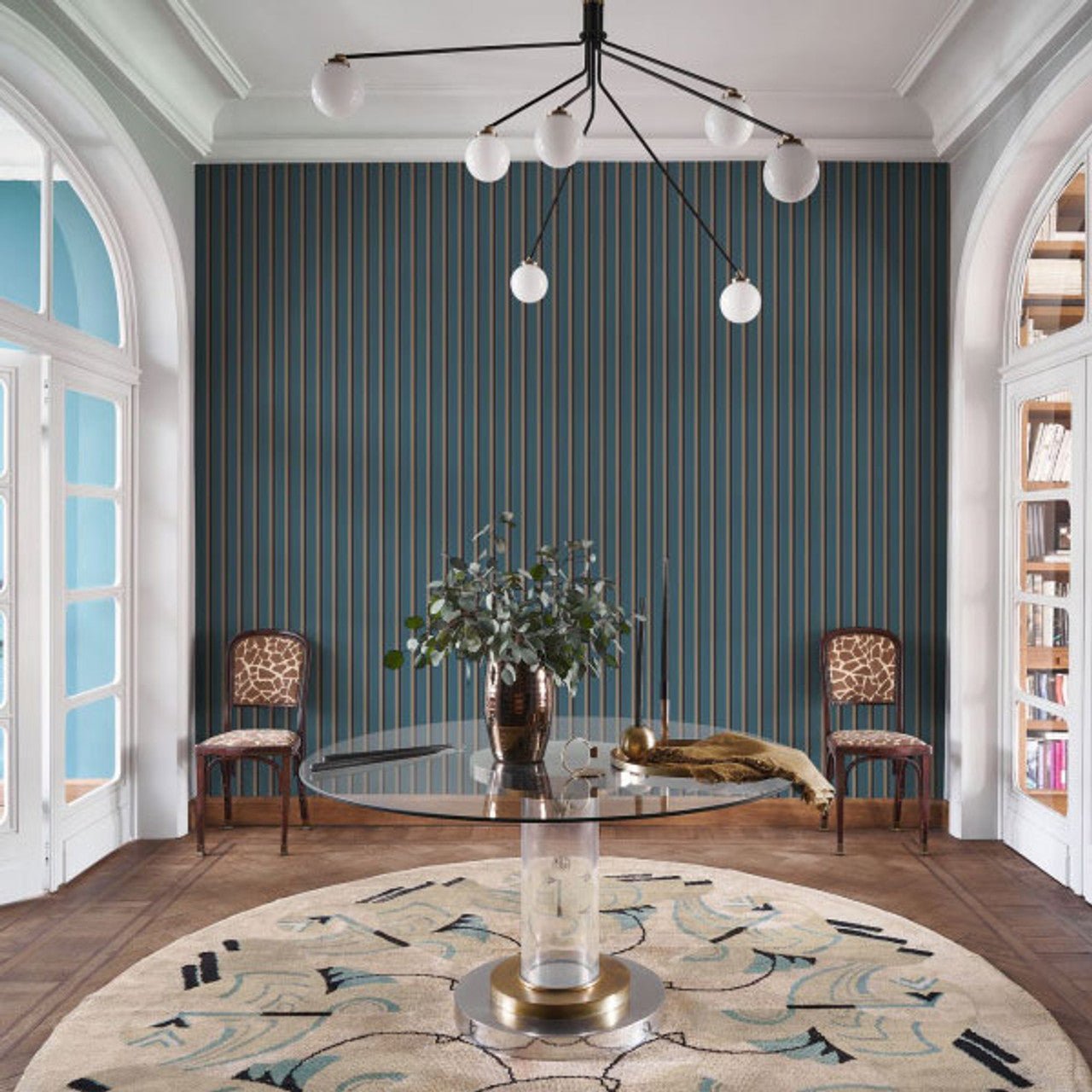 Country Club Derby Wallpaper - Bleu Paon - Casadeco - 89326687 - Premier Wallcovering