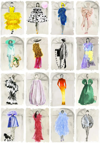 Couture Carousel with Windows Wallpaper - Bright Multi Pearl - 175/2007M - Cole & Son - Premier Wallcovering