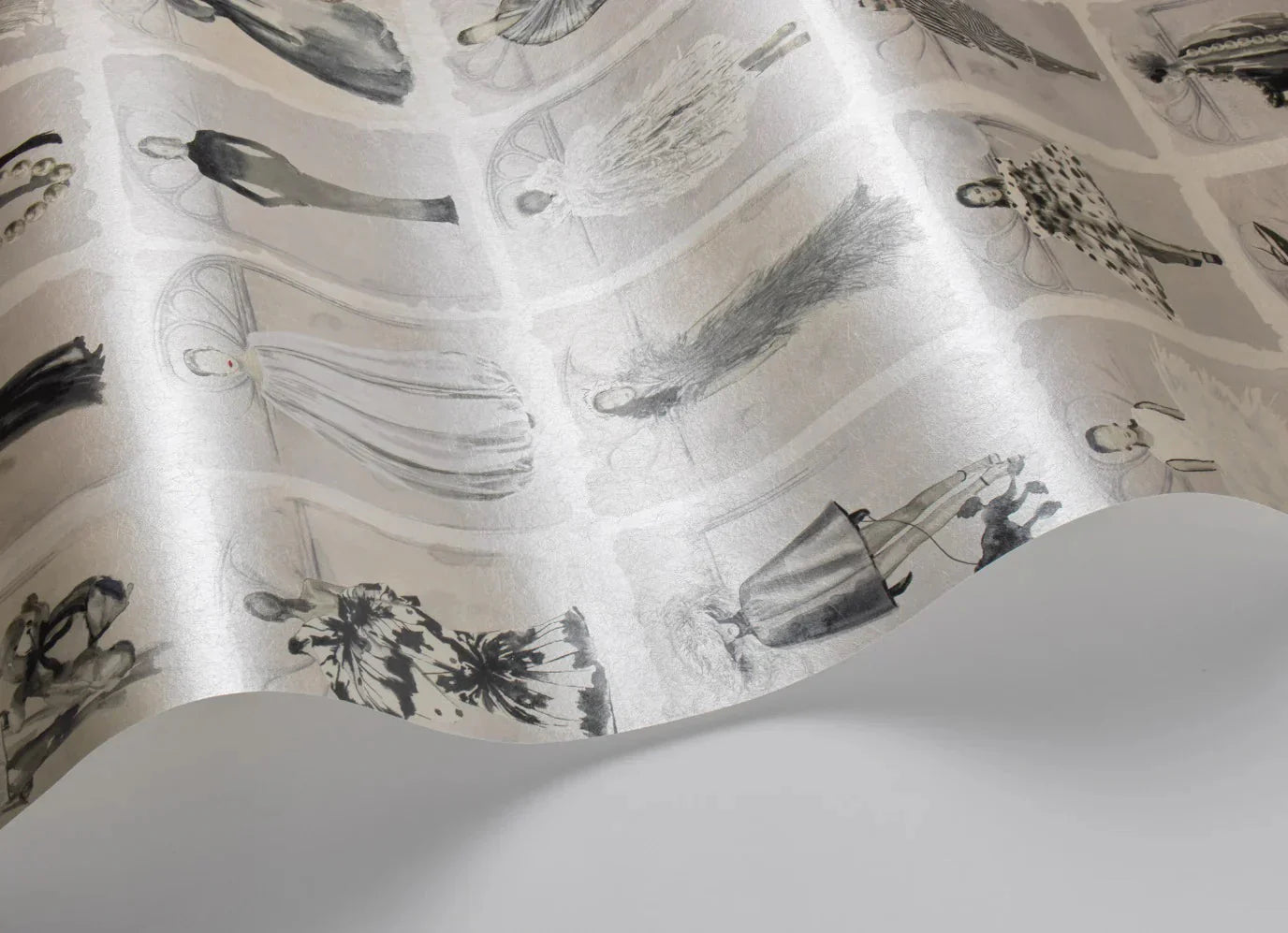 Couture Carousel with Windows Wallpaper - Monochrome Pearl - 175/2008M - Cole & Son - Premier Wallcovering