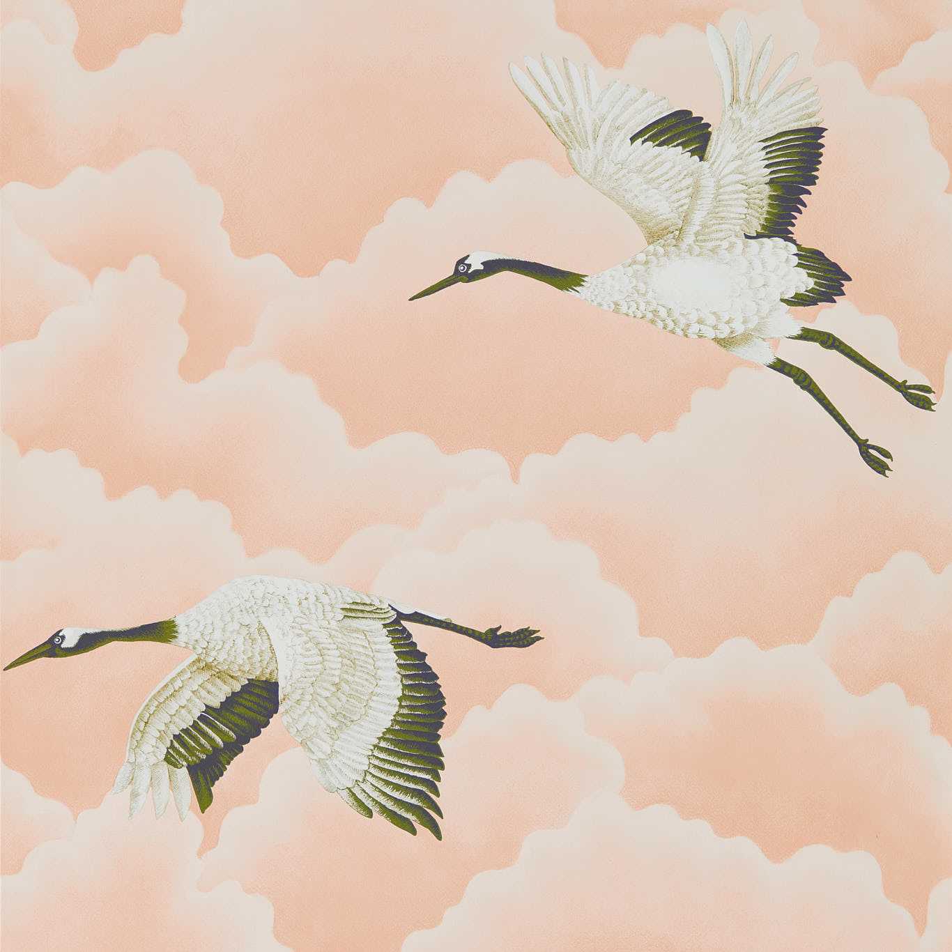 Cranes in Flight Wallpaper - Blush - Harlequin - HGAT111232