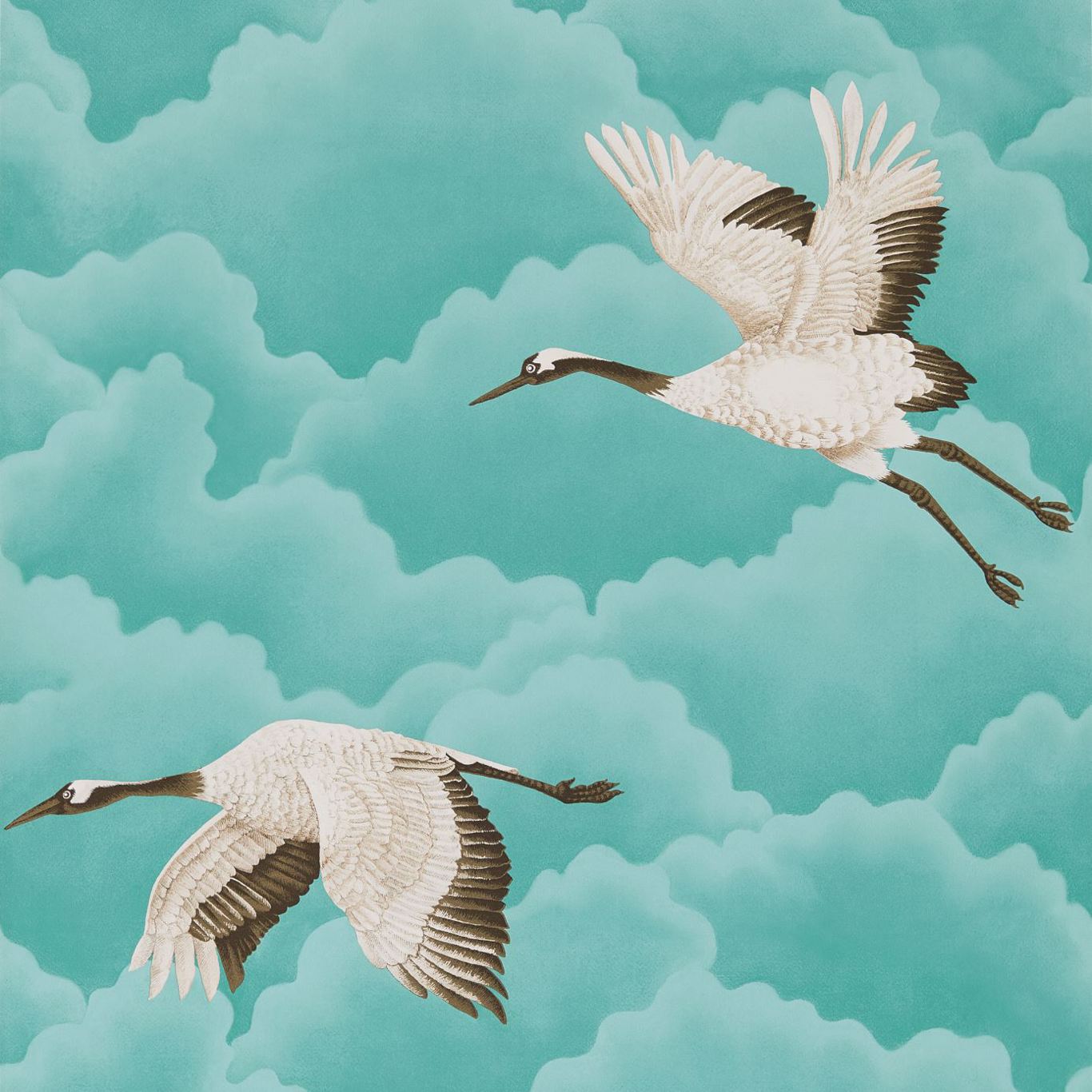 Cranes in Flight Wallpaper - Marine - Harlequin - HGAT111234
