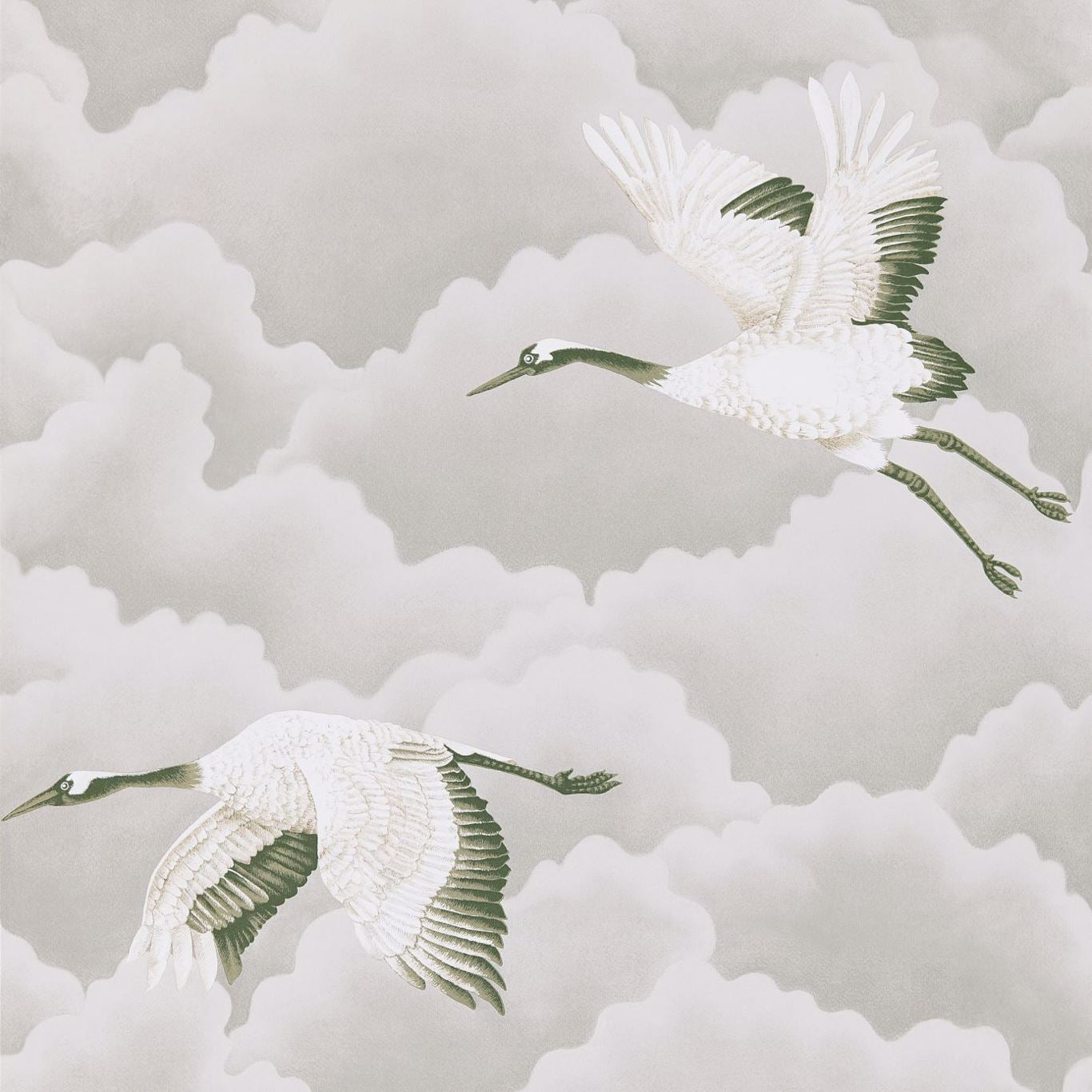 Cranes in Flight Wallpaper - Platinum - Harlequin - HGAT111230
