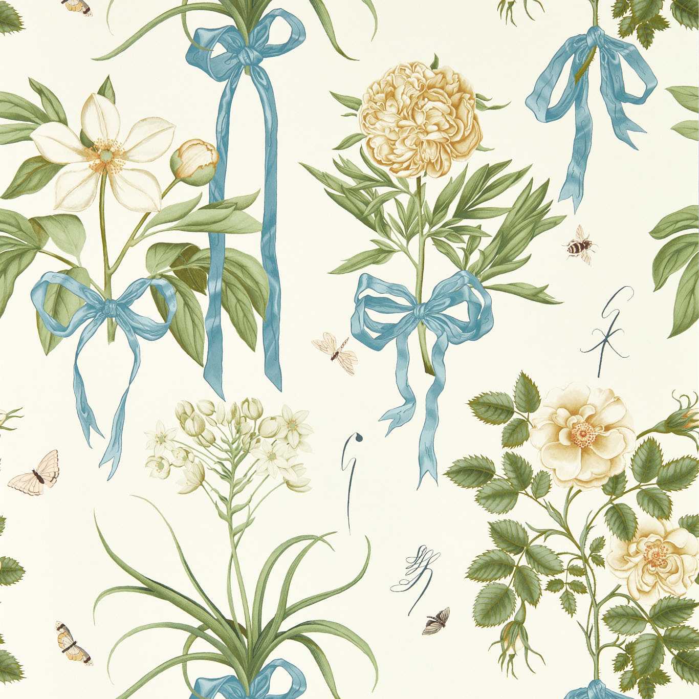 Cupid's Beau Wallpaper - Quince/Chalk - DGDW217311 - Sanderson