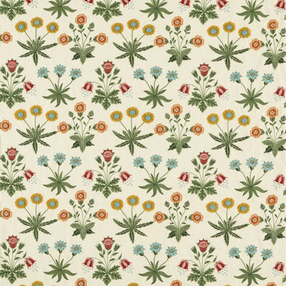 Daisy Embroidery Fabric - Cream/Multi - Morris & Co - 237310 - Premier Wallcovering