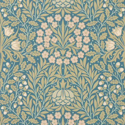 Daisy & Oak Wallpaper - Powder Blue/Blush - Morris & Co - 217584 - Premier Wallcovering