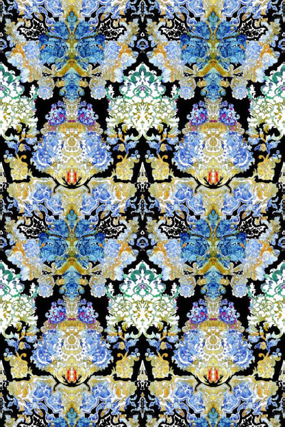 Damsel Damask Velvet Fabric - Original - Timorous Beasties - DIGI/DMSL/40008/01 - Premier Wallcovering