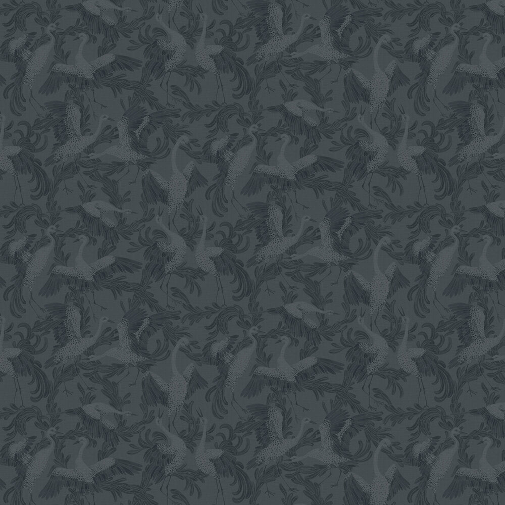 Dancing Crane Wallpaper - Indigo - Boråstapeter - 3128 - Premier Wallcovering