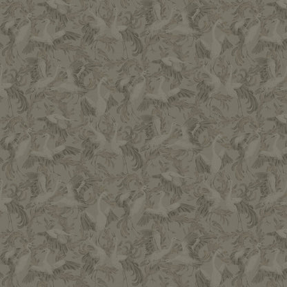 Dancing Crane Wallpaper - Earthy Brown - Boråstapeter - 3127 - Premier Wallcovering