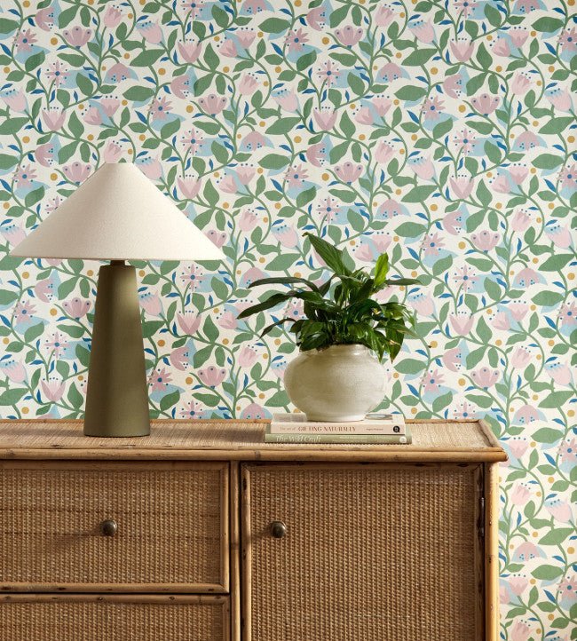 Dancing Daisies Wallpaper - Lilac - Scion - NSCW113283