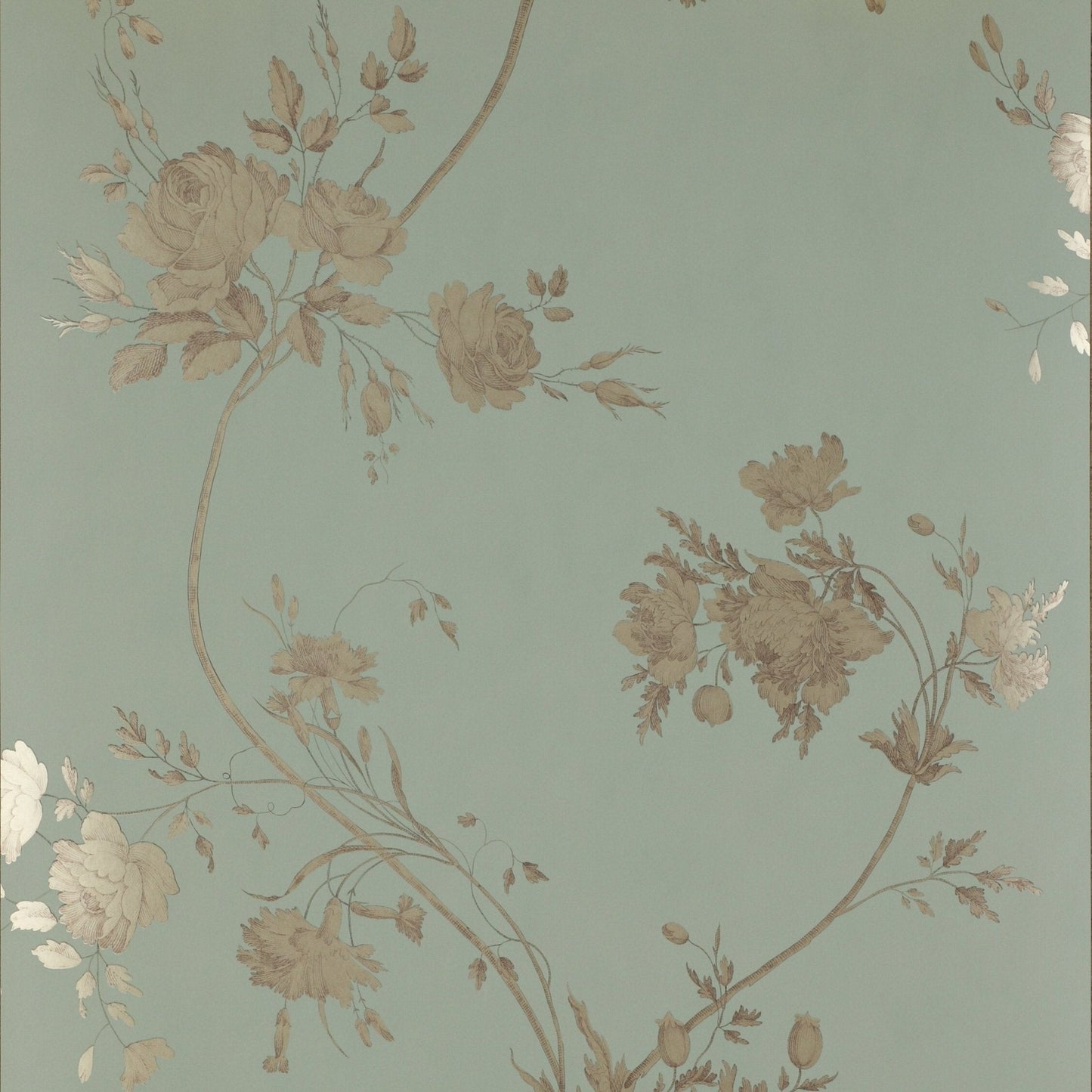 Darcy Wallpaper - Aqua - Colefax & Fowler - 07957/01 - Premier Wallcovering