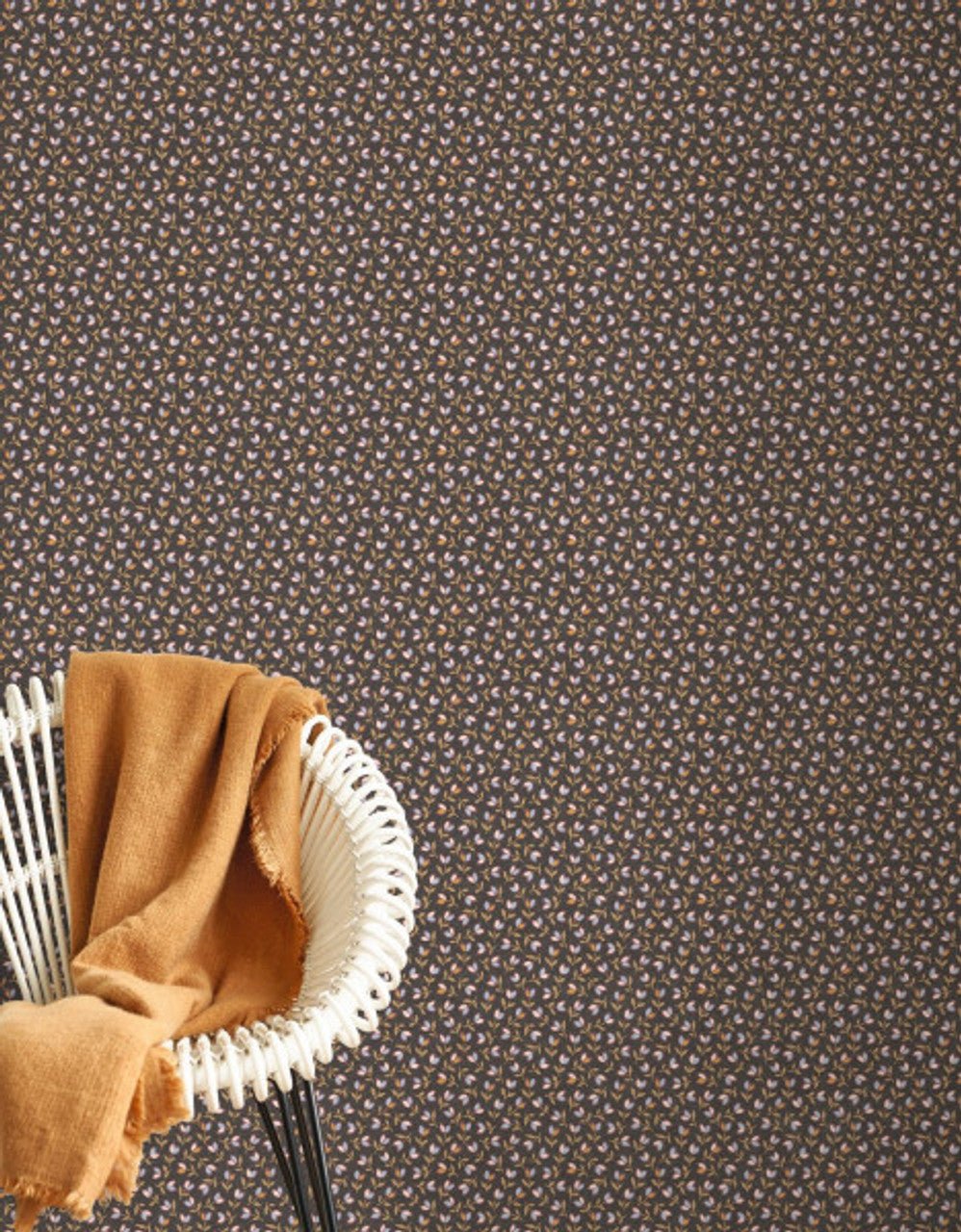 Darwin Tulip Flower Market Wallpaper - Noir / Bordeaux - Casadeco - 89259332 - Premier Wallcovering
