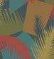 Deco Palm Wallpaper - Ginger, Rouge, Olive on Midnight - 105/8039 - Cole & Son - Premier Wallcovering