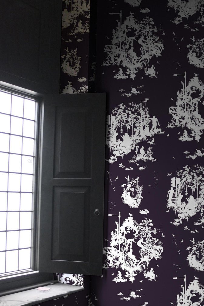 Decouper 3 Wallpaper - White on Peregrine - Timorous Beasties - TB/DTOIL3/5004/09 - Premier Wallcovering