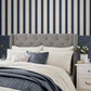 Denwick Stripe Wallpaper - Midnight Seapsray - Laura Ashley - 127404 - Premier Wallcovering