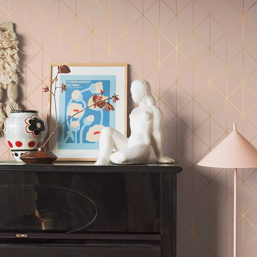 Diamonds Wallpaper - Pink - Boråstapeter - 4739 - Premier Wallcovering