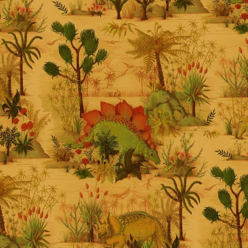 Dinosauria Wallpaper - Turmeric - House of Hackney - 1-WA-DIN-DI-TUR-XXX