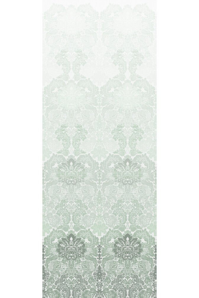 Disappearing Damask Superwide Wallpaper Panel - Mint Green - Timorous Beasties - ROR/DISD/OBRN/03 - Premier Wallcovering