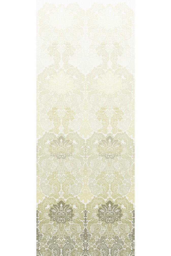 Disappearing Damask Superwide Wallpaper Panel - Lime Green - Timorous Beasties - ROR/DISD/OBRN/02 - Premier Wallcovering