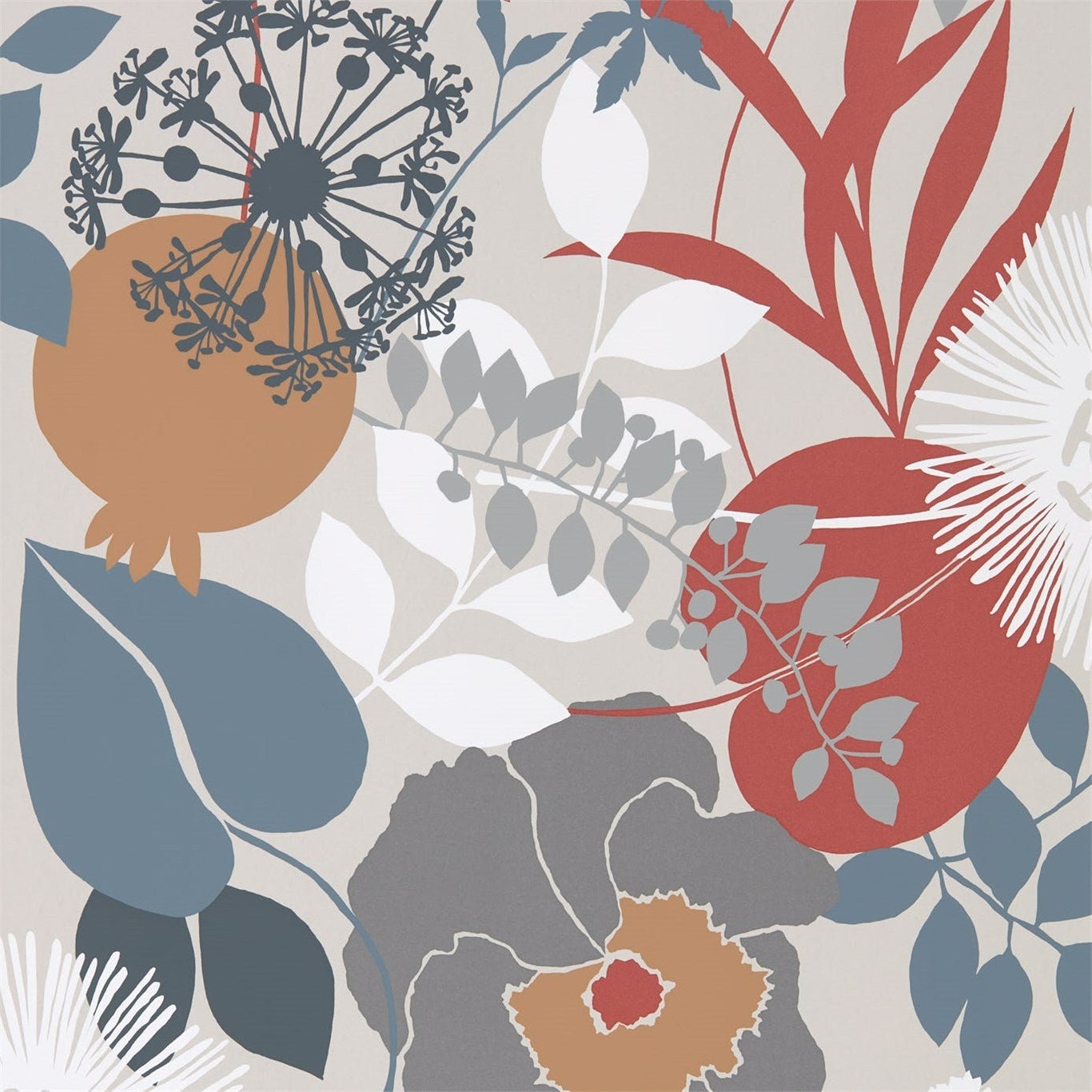 Doyenne Wallpaper - Chalk/Copper/Sepia - Harlequin - HSTO111492