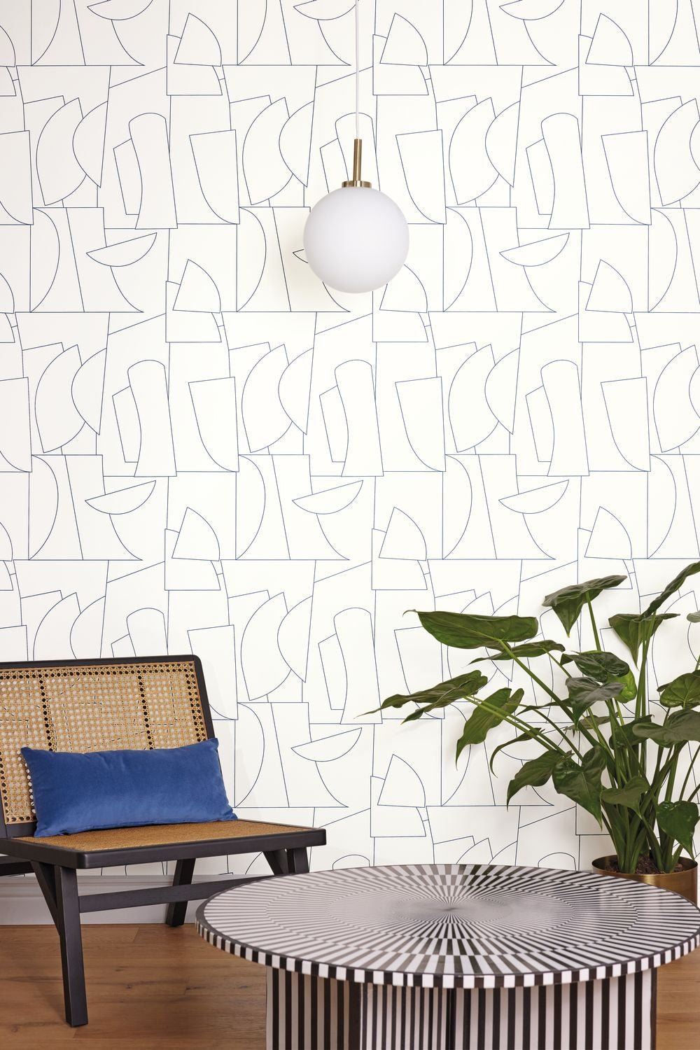 Edges Wallpaper - Bleu Electrique - Caselio - 105020988