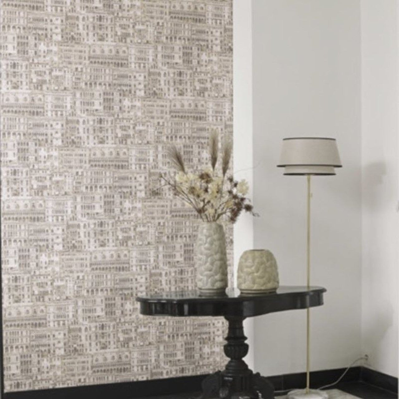 Edifice Montsegur Wallpaper - Blanc And Noir - Casadeco - 86050423 - Premier Wallcovering