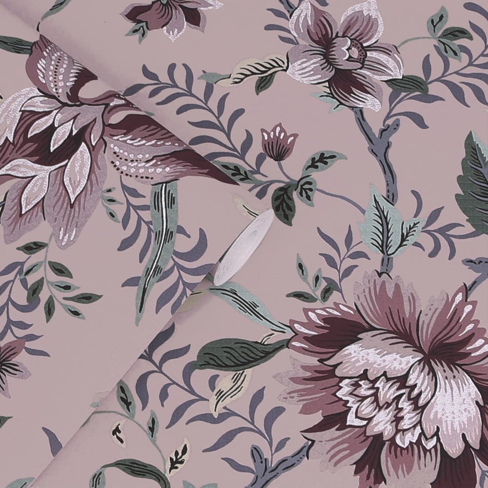 Editas Garden Wallpaper - Pale Blackberry - Laura Ashley - 121091 - Premier Wallcovering