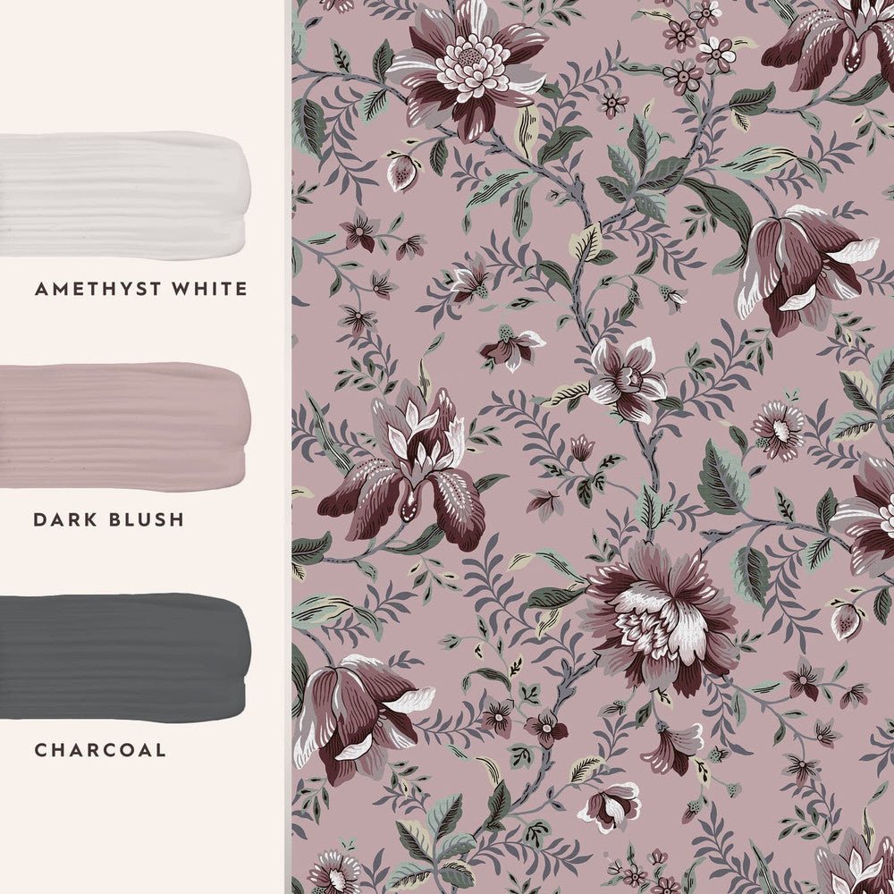 Editas Garden Wallpaper - Pale Blackberry - Laura Ashley - 121091 - Premier Wallcovering