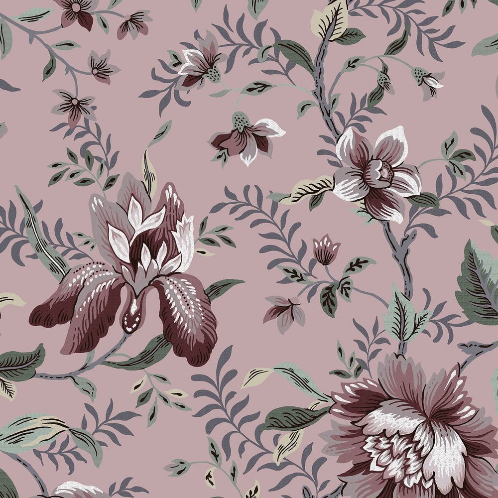 Editas Garden Wallpaper - Pale Blackberry - Laura Ashley - 121091 - Premier Wallcovering