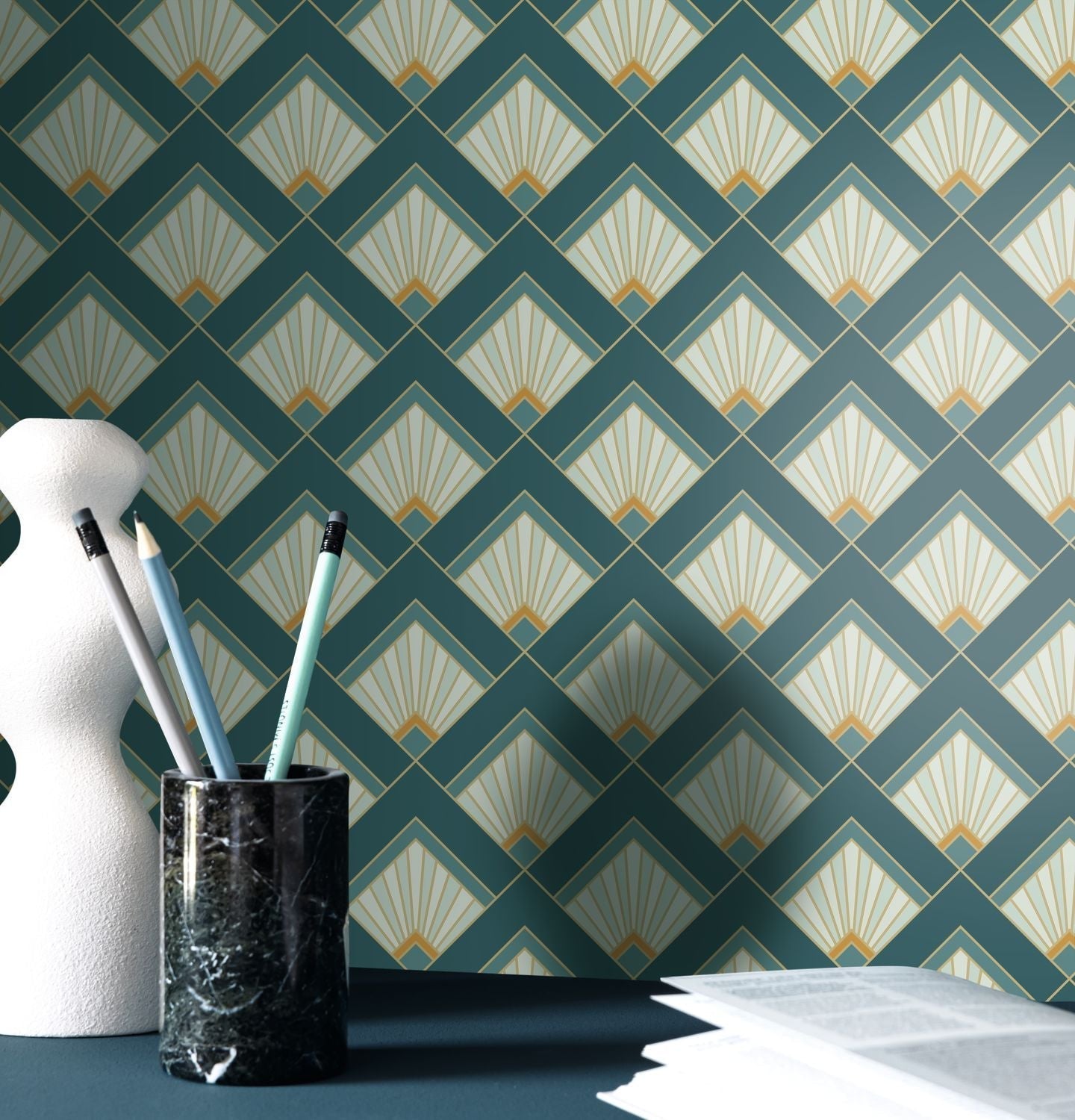 Effervescence Wallpaper - Bleu Canard - Caselio - 105316162
