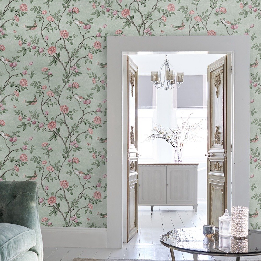 Eglantine Wallpaper - Eau de Nil - Laura Ashley - 113371 - Premier Wallcovering