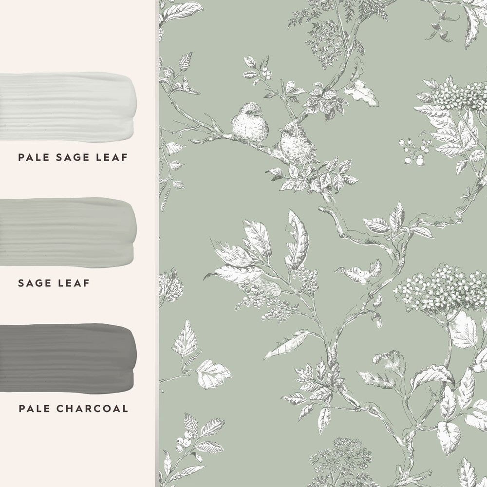 Elderwood Wallpaper - Sage - Laura Ashley - 113348 - Premier Wallcovering