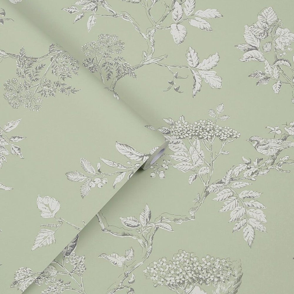 Elderwood Wallpaper - Sage - Laura Ashley - 113348 - Premier Wallcovering