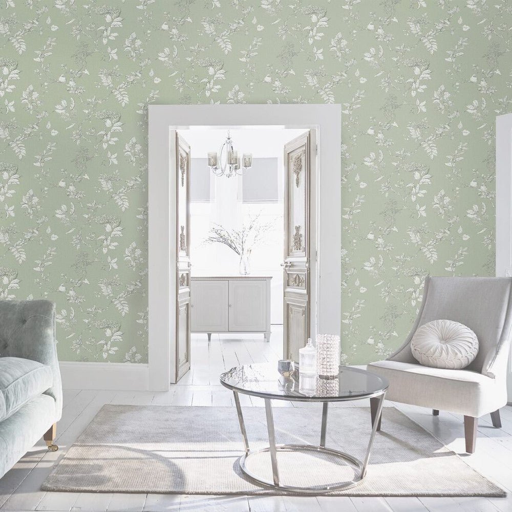 Elderwood Wallpaper - Sage - Laura Ashley - 113348 - Premier Wallcovering