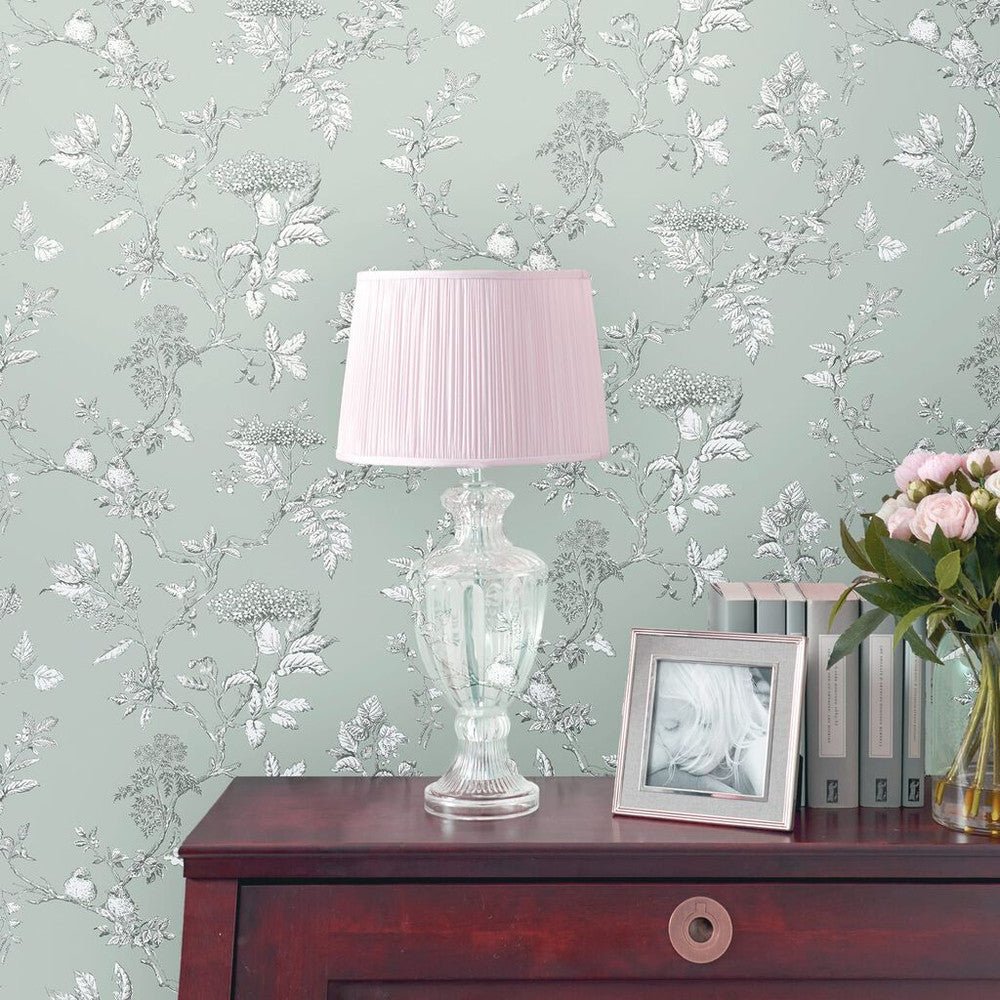 Elderwood Wallpaper - Duck Egg - Laura Ashley - 113345 - Premier Wallcovering