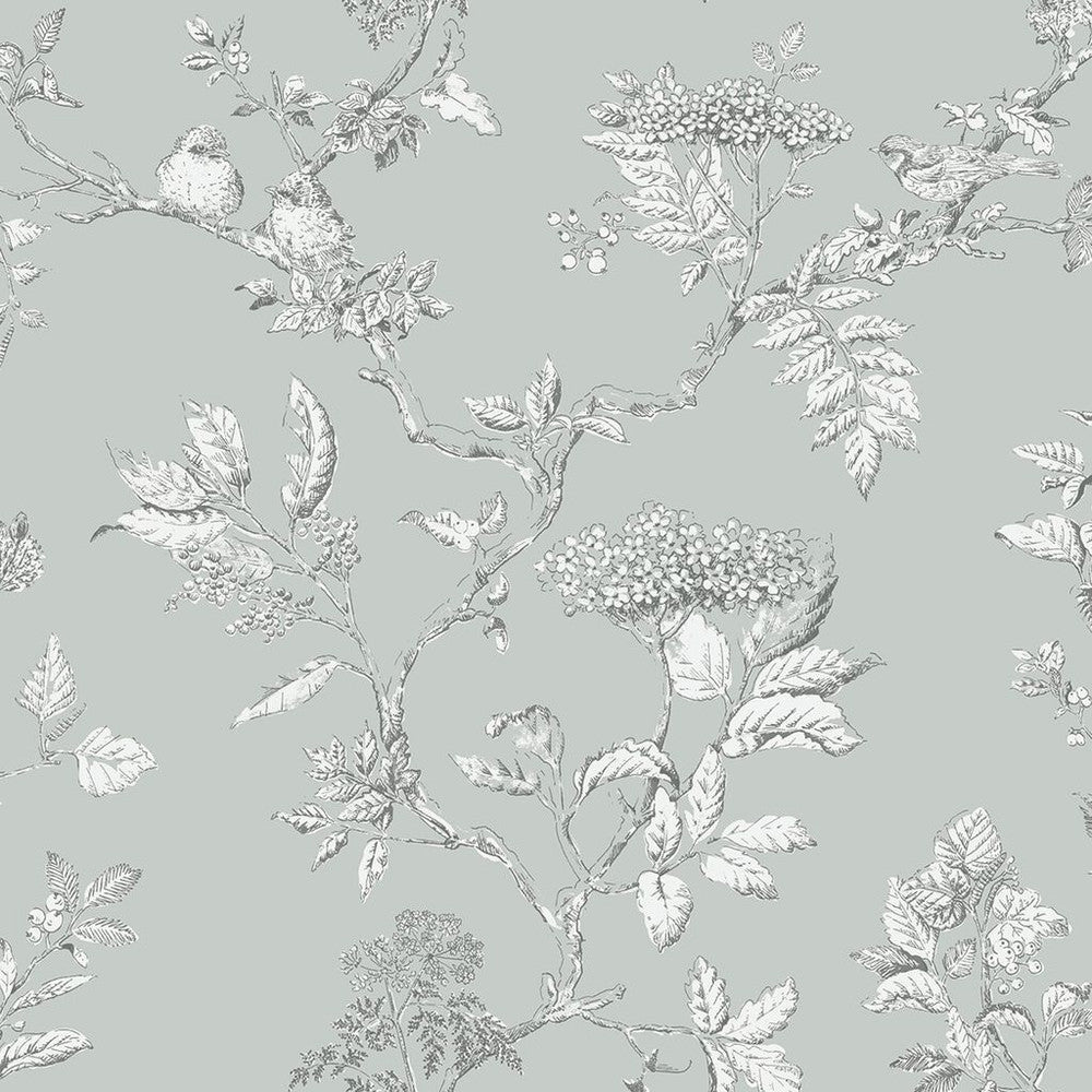 Elderwood Wallpaper - Duck Egg - Laura Ashley - 113345 - Premier Wallcovering