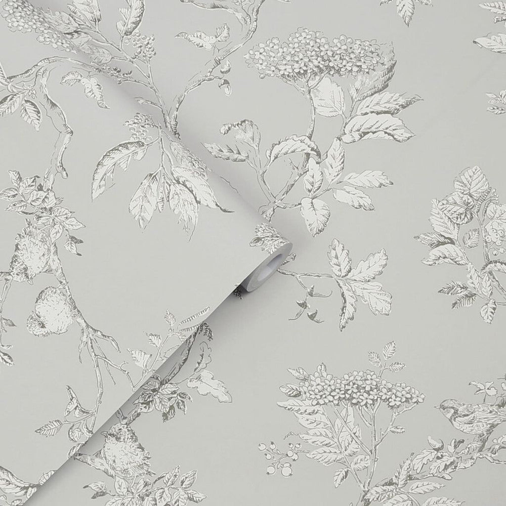 Elderwood Wallpaper - Steel - Laura Ashley - 113347 - Premier Wallcovering