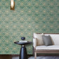 Elegance Floral Stripe Wallpaper - Green / Beige - Galerie - DWP0353 - 05 - Premier Wallcovering