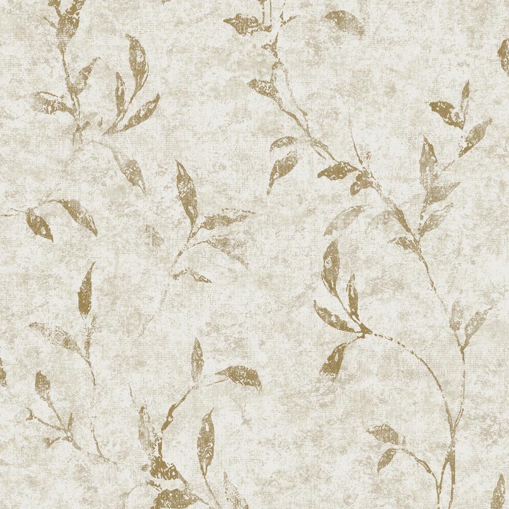 Elegance Leaf Impression Wallpaper - Rose Gold / Silver Grey - Galerie - 11501 - Premier Wallcovering